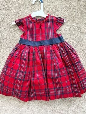 Janie & Jack Plaid Tartain Dress and Cardigan